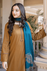 Winter Stitched 3Pcs Embroidered Dhanak Suit – RTW021 - | BlueFery