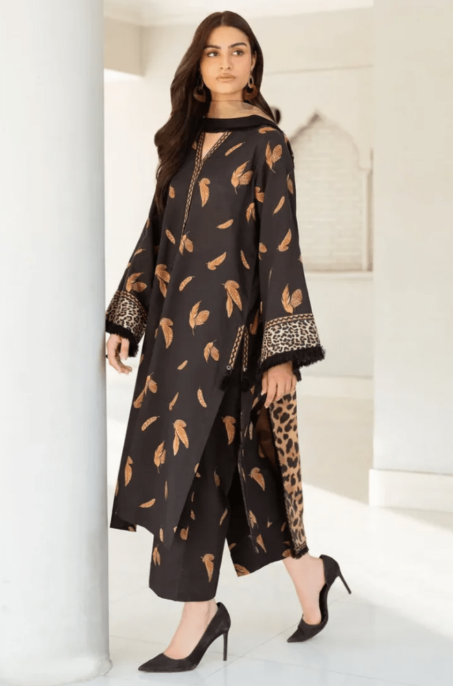 Winter Stitched 3Pcs Printed Khaddar Suit – RTW014 - | BlueFery