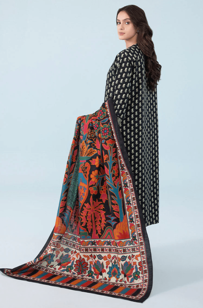 Winter Stitched 3Pcs Printed Khaddar Suit – RTW015 - | BlueFery