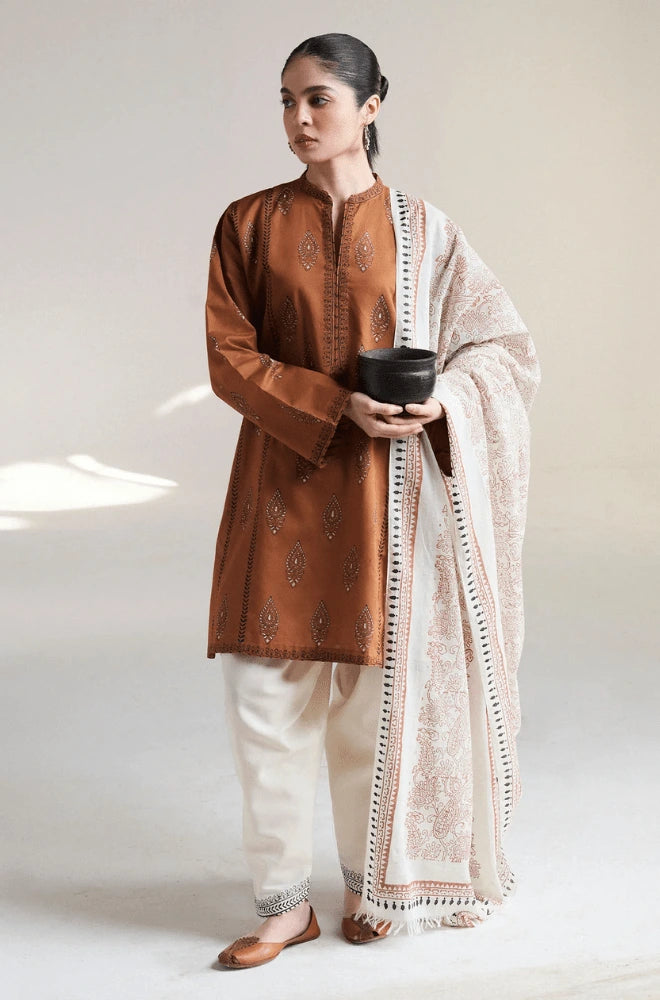 Zara Shahjahan - 3PC Lawn Embroidered Shirt with Monar Printed Dupatta and Trouser - BFB0307