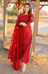 Bareeze - 3PC Organza Heavy Embroidered Shirt With Embroidered Organza Dupatta - BFFC004