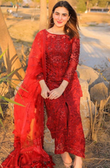 Bareeze - 3PC Organza Heavy Embroidered Shirt With Embroidered Organza Dupatta - BFFC004